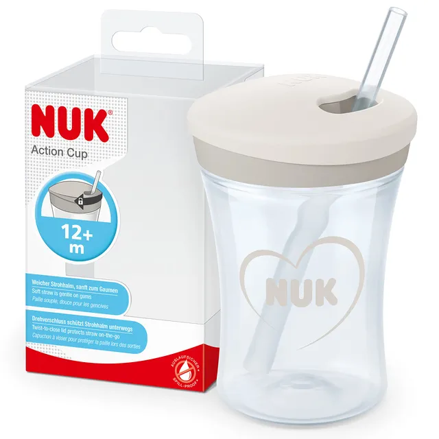 nuk-action-cup-230-ml-con-cannuccia-morbida-12-mesi-cuore-neutro image 1