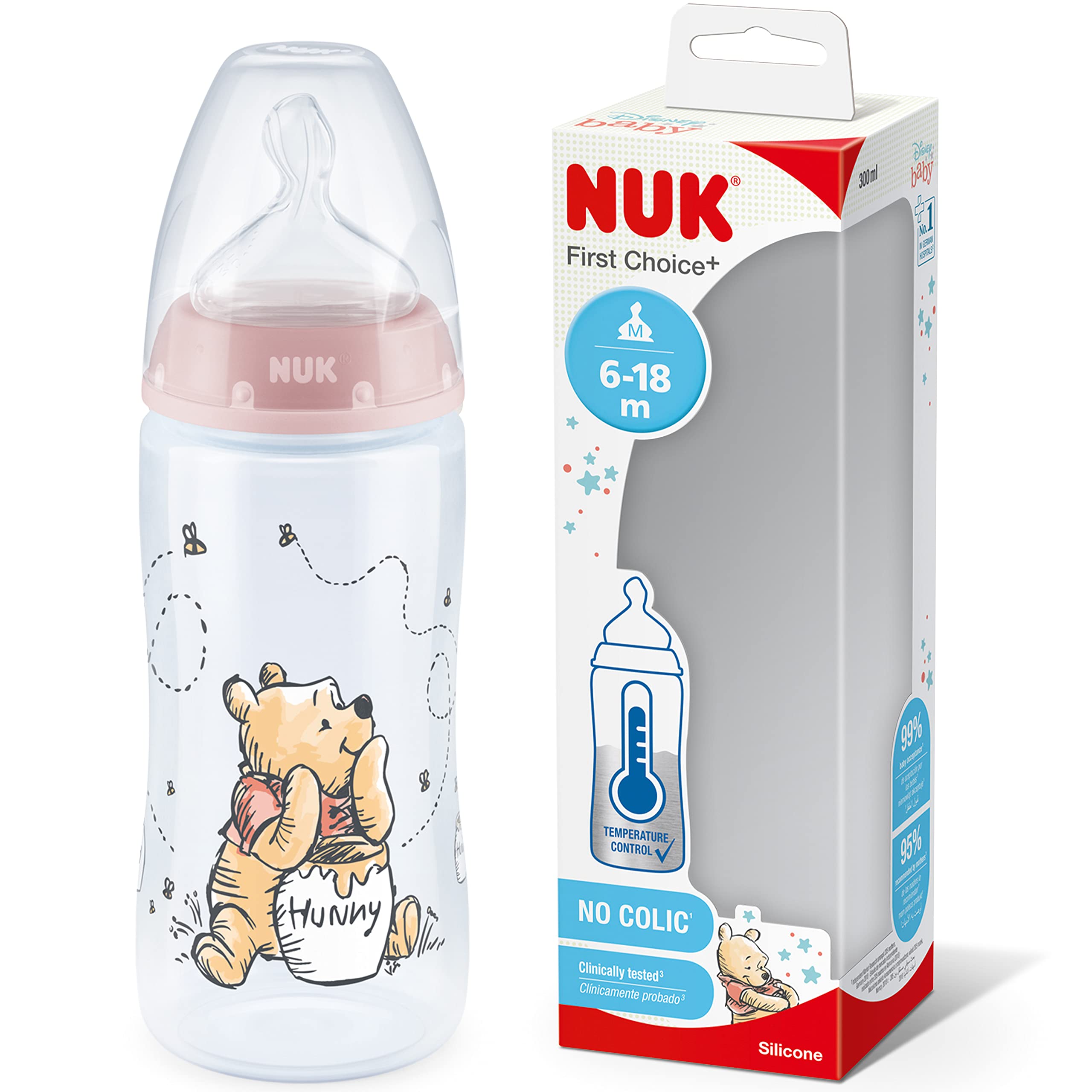 nuk-first-choice-biberon-300-ml-0-6-mesi-winnie-the-pooh-rosa image 1
