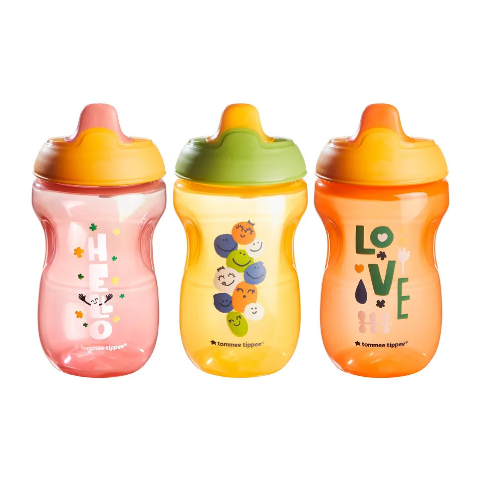 tommee-tippee-sippee-bottle-10oz-rosa-giallo-arancione-3-pezzi image 1
