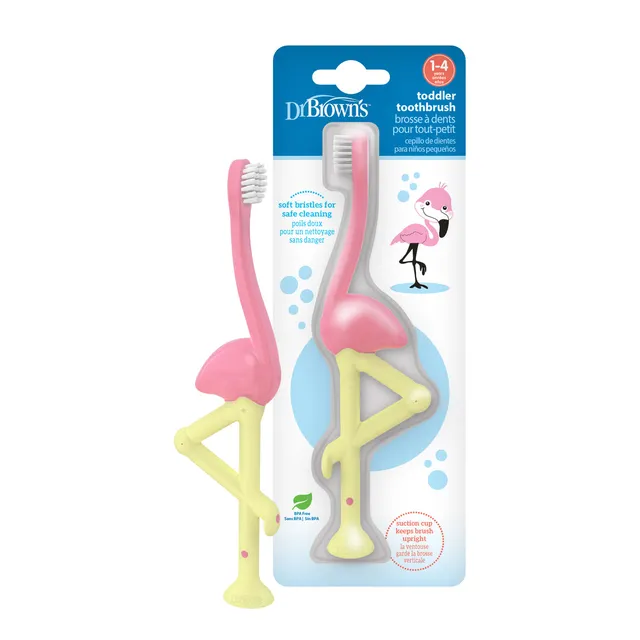 dr-brown-s-spazzolino-toddler-fenicottero-1pz-setole-morbide image 1