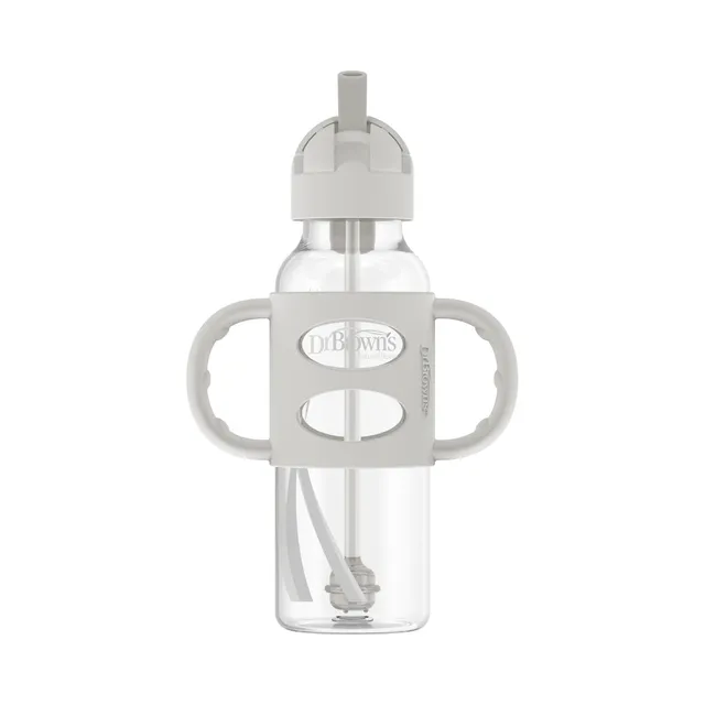 dr-brown-s-milestones-biberon-sippy-con-cannuccia-e-manici-250-ml image 1