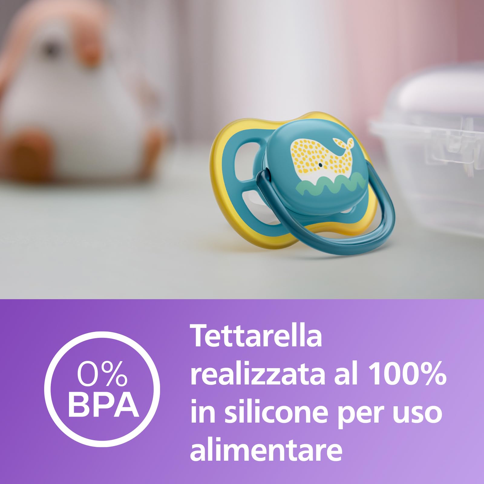 philips-avent-ultra-air-ciuccio-18-mesi-con-pulsante-fluorescente-2-pezzi-scf349 image 4