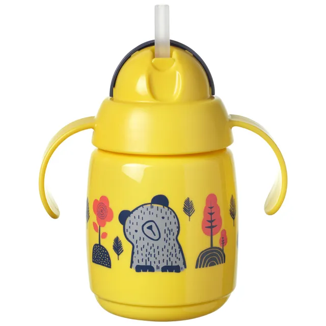 tommee-tippee-superstar-tazza-con-cannuccia-intellivalve-300ml-giallo-6m image 1