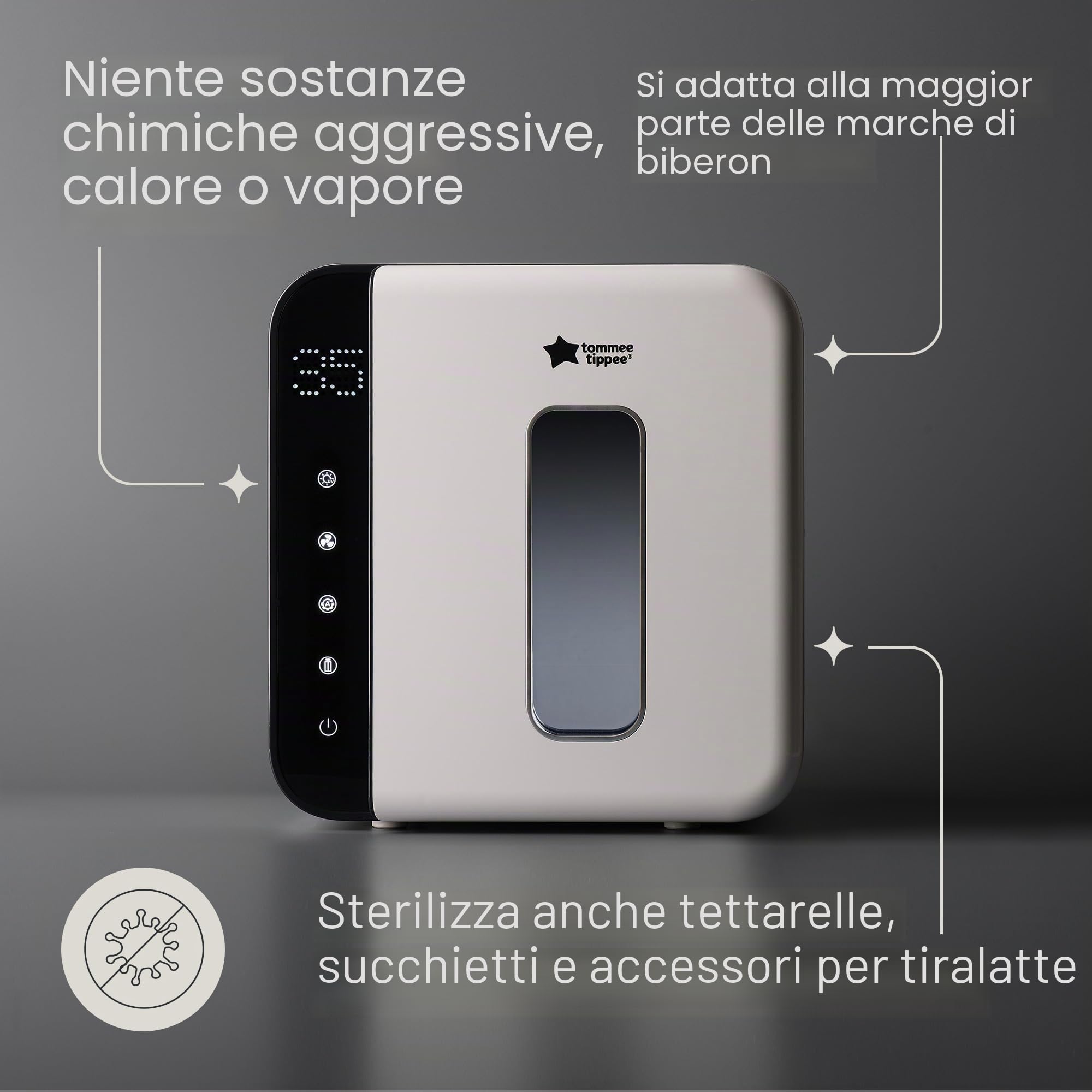 tommee-tippee-sterilizzatore-asciugatore-uv-3-in-1-per-6-biberon-bianco image 4