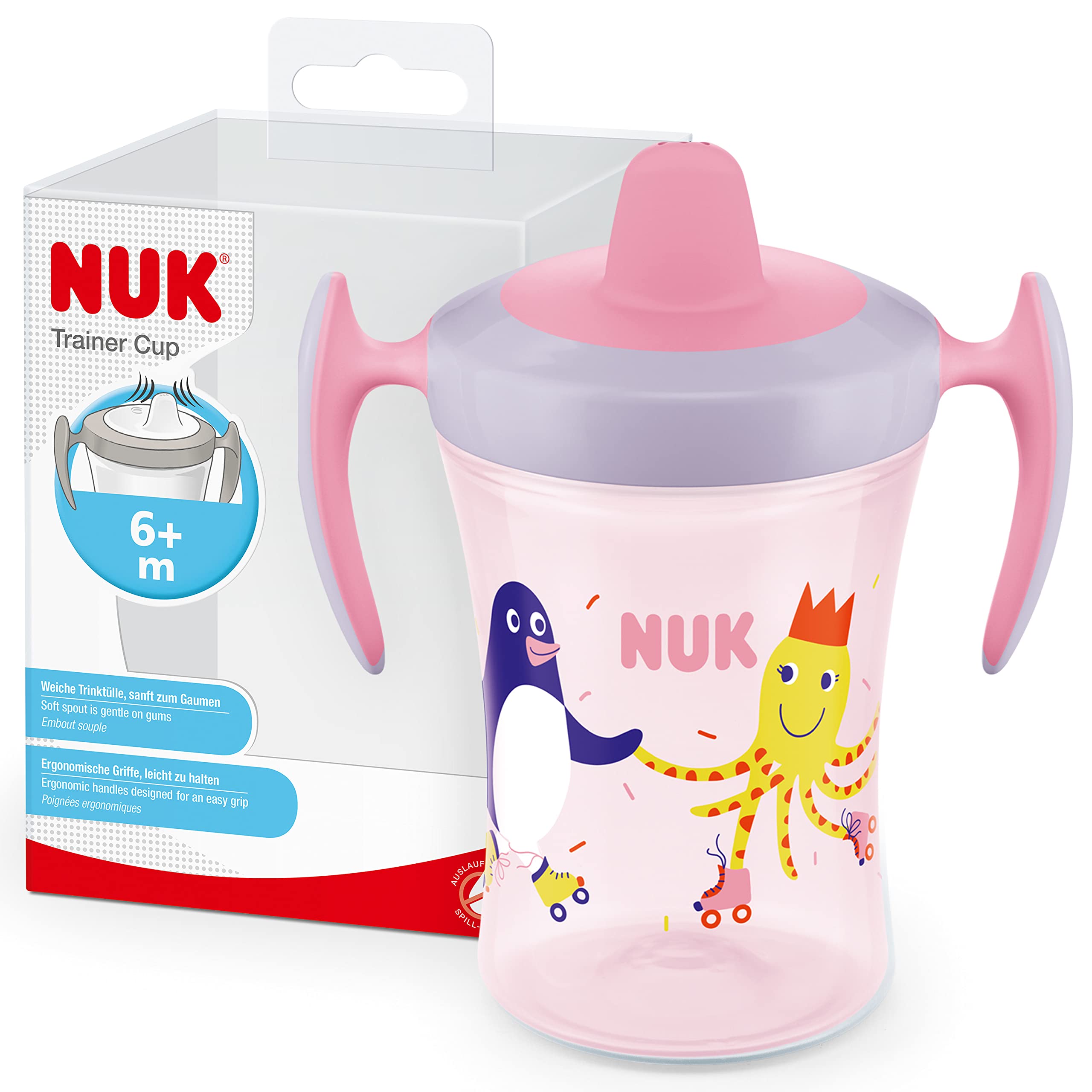 nuk-trainer-cup-beccuccio-morbido-pinguino-rosa-230-ml-6m image 1