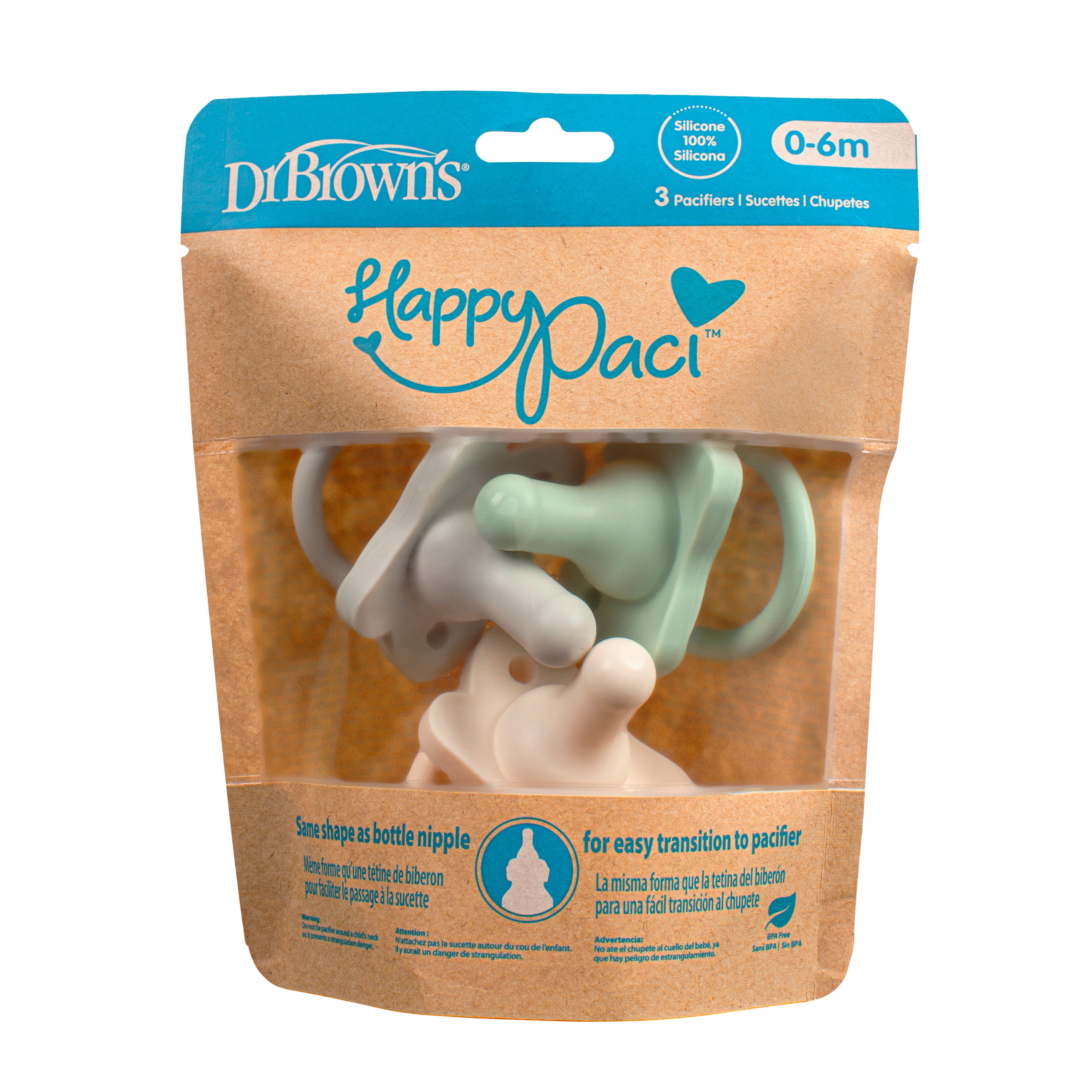 dr-brown-s-happypaci-succhietto-100-silicone-monopezzo image 4