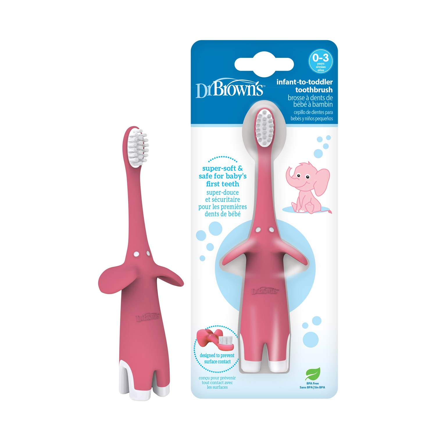 dr-brown-s-spazzolino-beb-elefante-infant-to-toddler-1-pack image 2