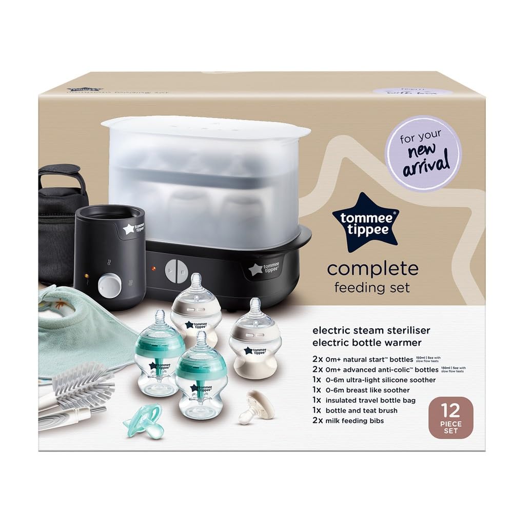 tommee-tippee-closer-to-nature-set-alimentazione-completo-nero-con-sterilizzator image 2