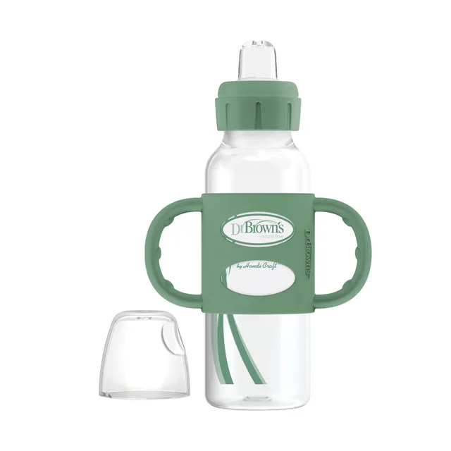 dr-brown-s-milestones-biberon-sippy-stretto-con-manici-in-silicone-250-ml image 1