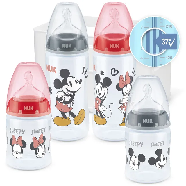 nuk-first-choice-starter-set-0-6-mesi-disney-topolino-5-pezzi-con-controllo-temp image 1