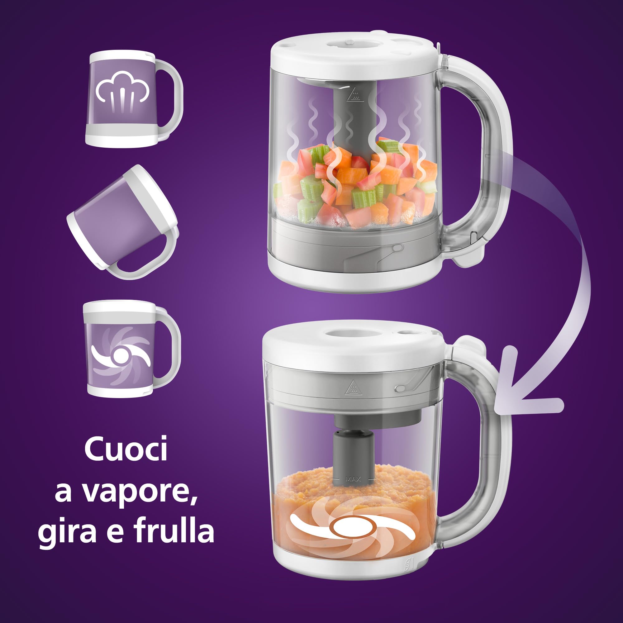 philips-avent-easypappa-4in1-steamer-blender-scf883-20-con-vasetti image 3