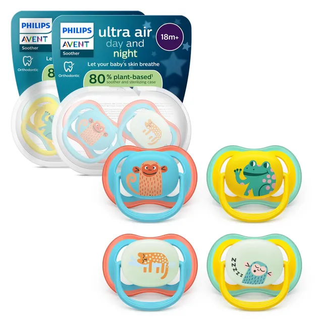 philips-avent-ultra-air-day-night-18m-ciuccio-ortodontico-fluorescente-4-pz image 1