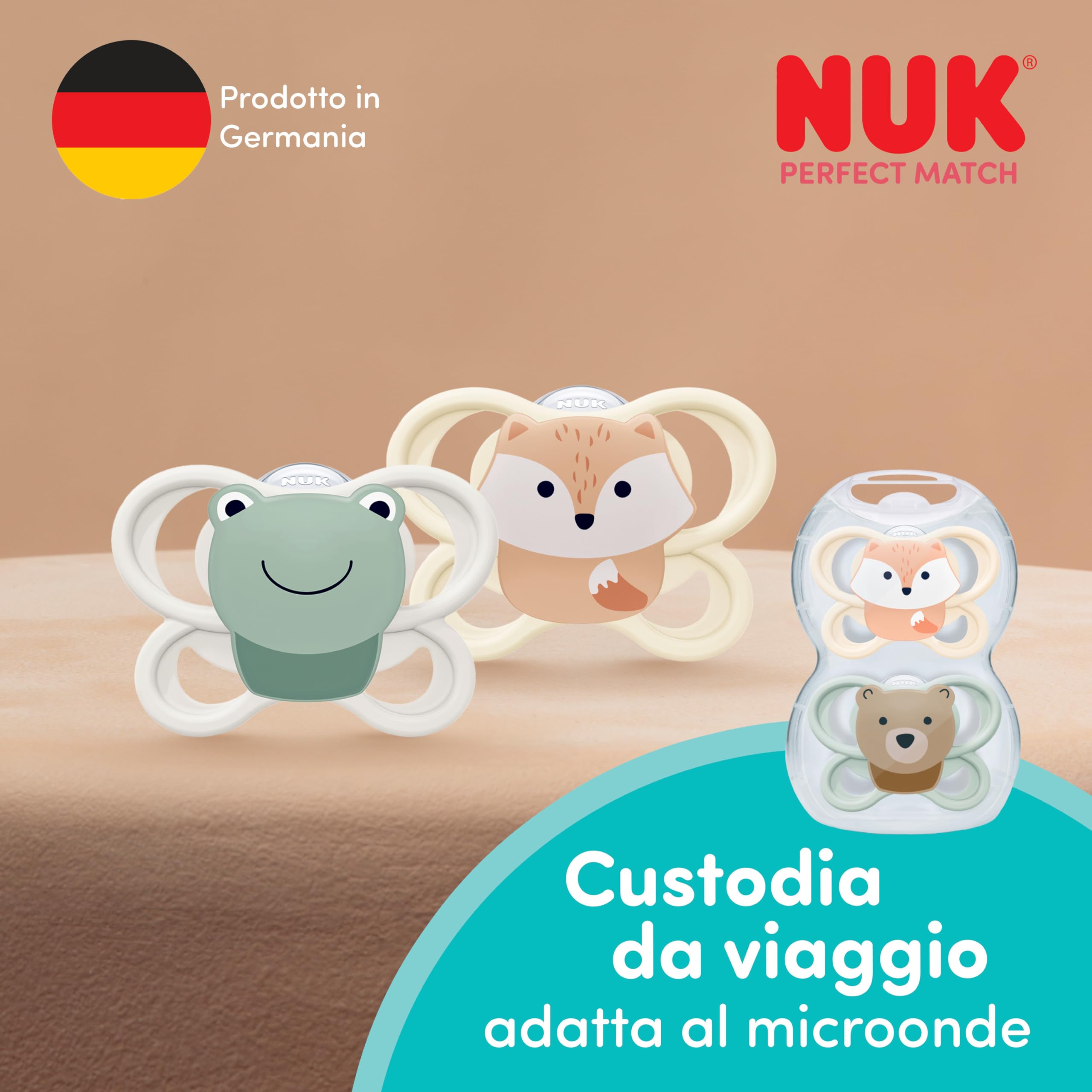 nuk-perfect-match-air-succhietto-0-6-mesi-volpe-orso-2-pezzi image 7