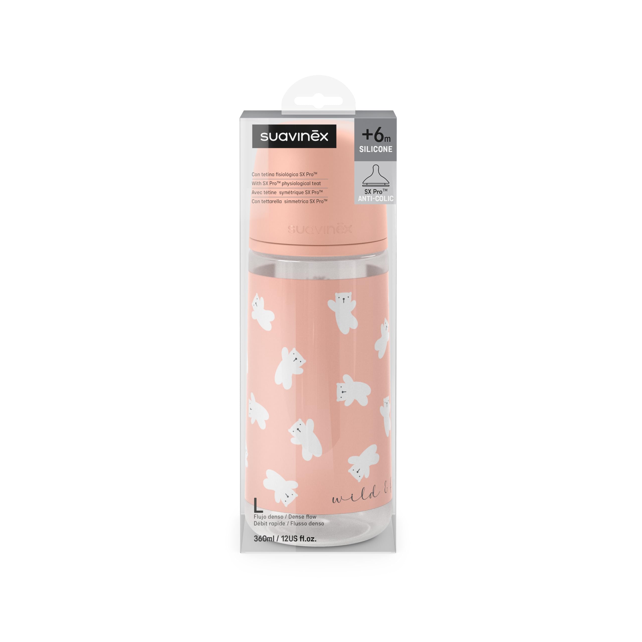 suavinex-sx-pro-biberon-360-ml-flusso-denso-l-6-mesi-wild-free-rosa image 6
