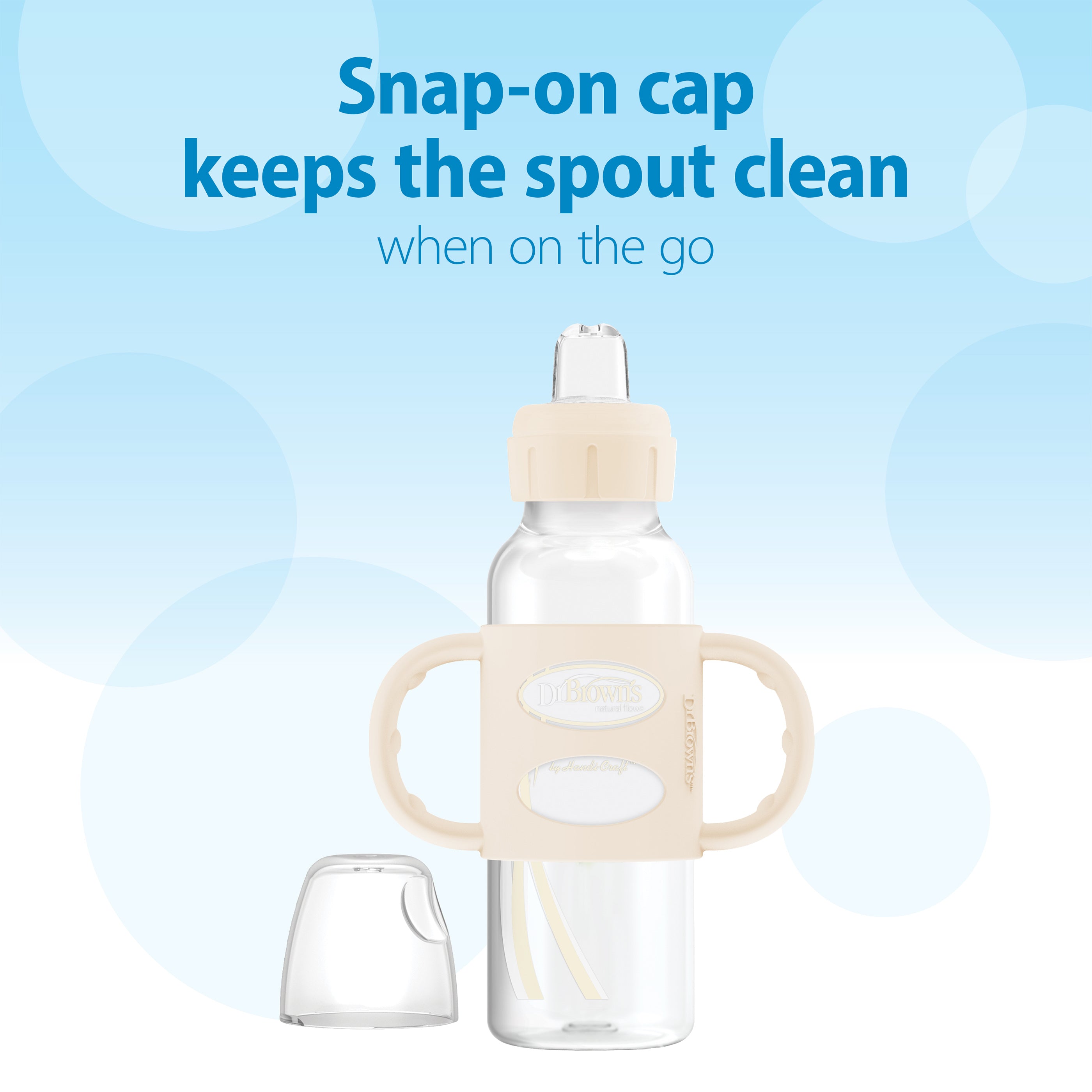 dr-brown-s-milestones-biberon-sippy-spout-collo-stretto-con-manici-silicone-250- image 4