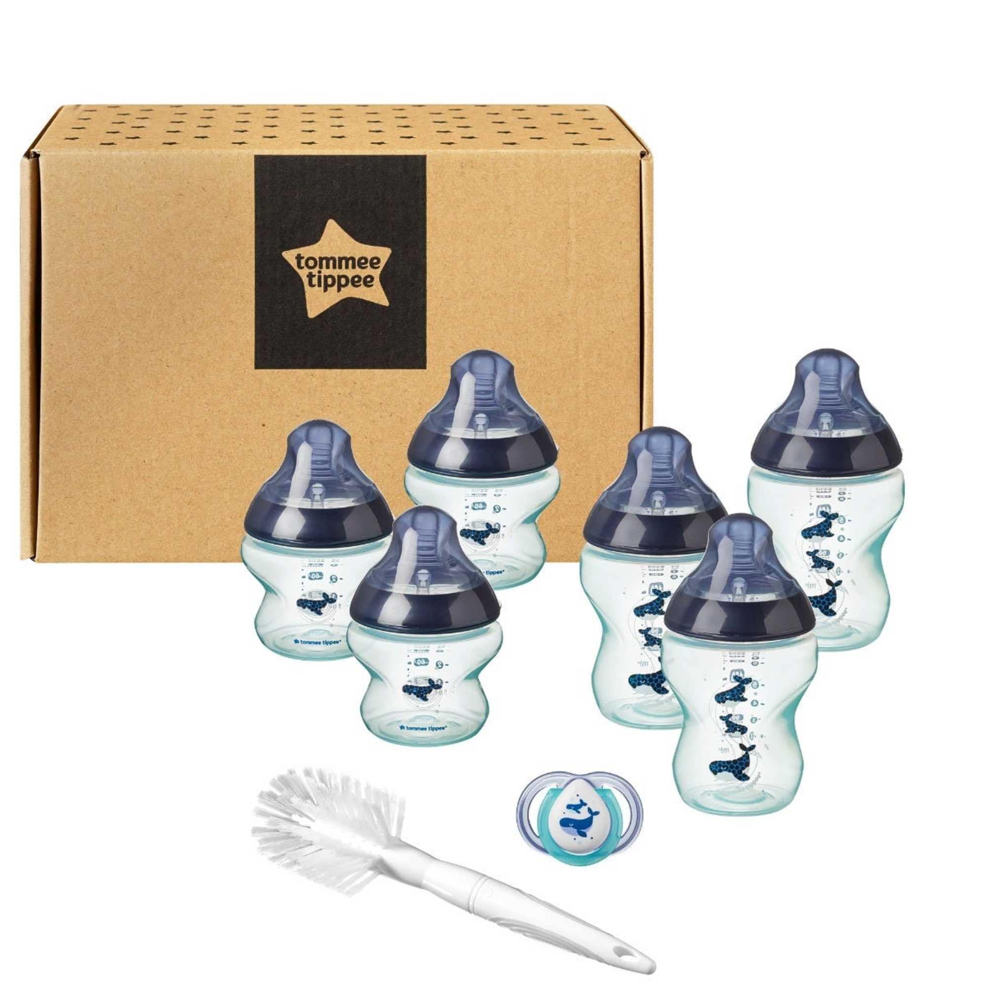 tommee-tippee-closer-to-nature-kit-neonato-6-biberon-succhietto-scovolino image 2
