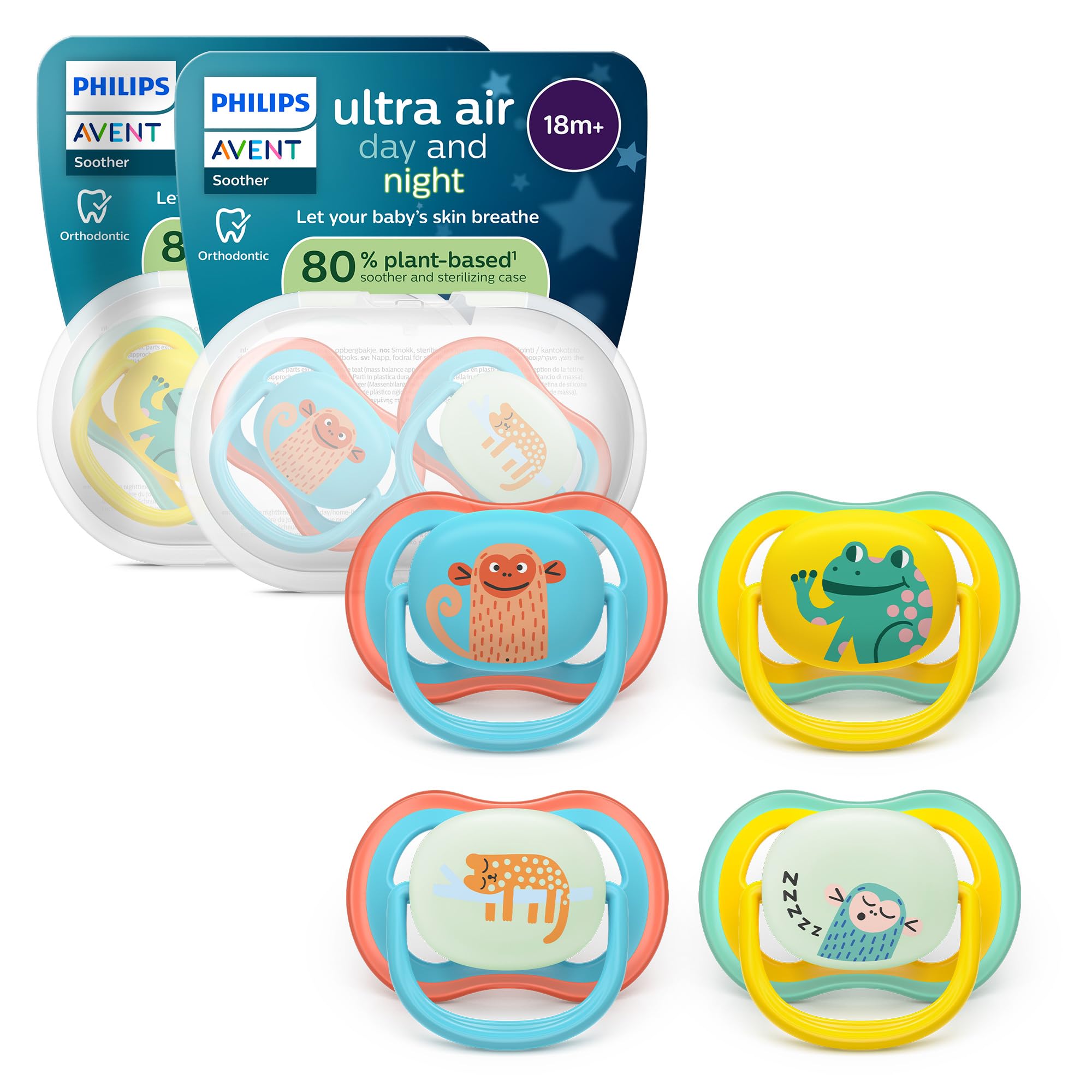 philips-avent-ultra-air-day-night-18m-ciuccio-ortodontico-fluorescente-4-pz image 1