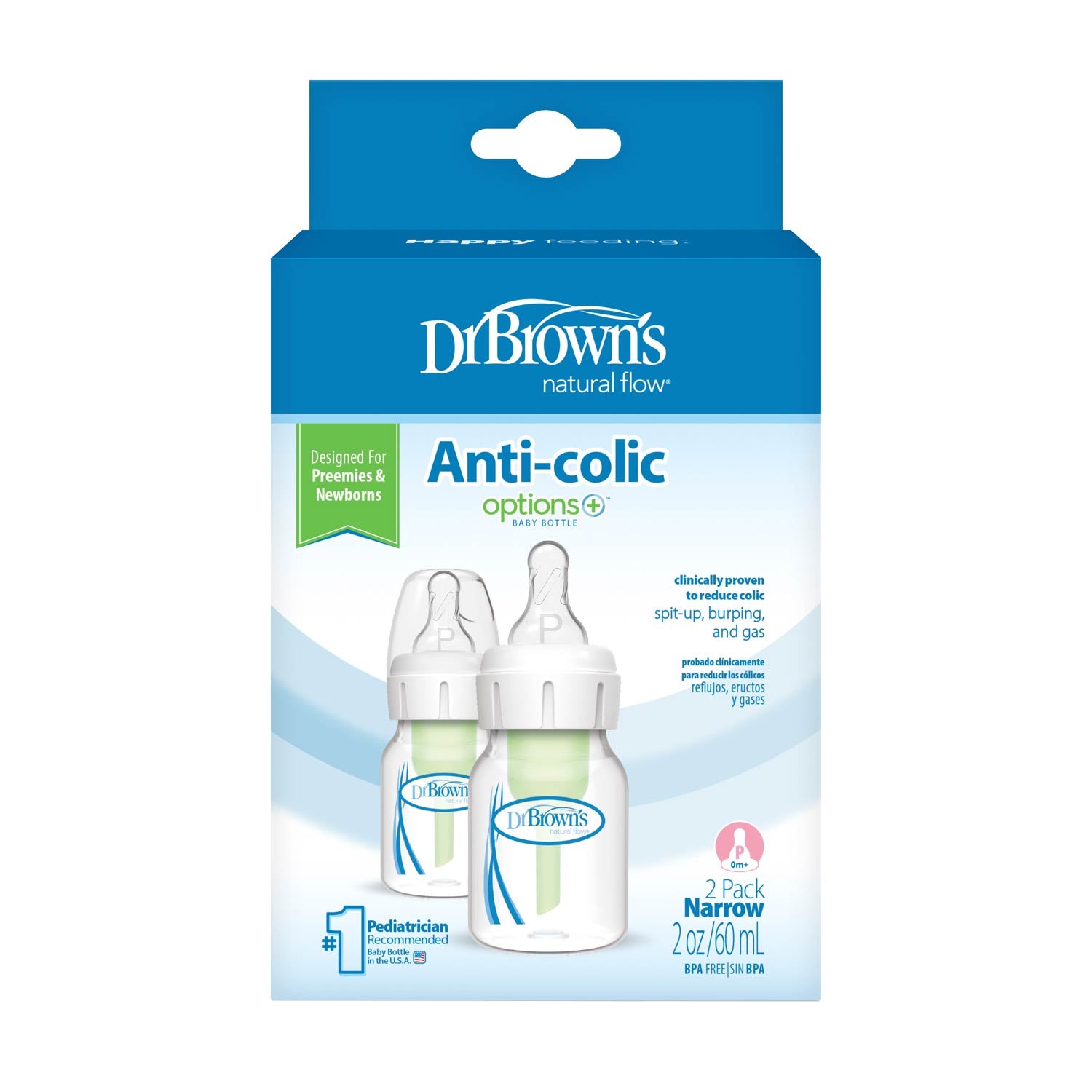 dr-brown-s-natural-flow-biberon-anti-colica-60ml-preemie-2-pack image 2