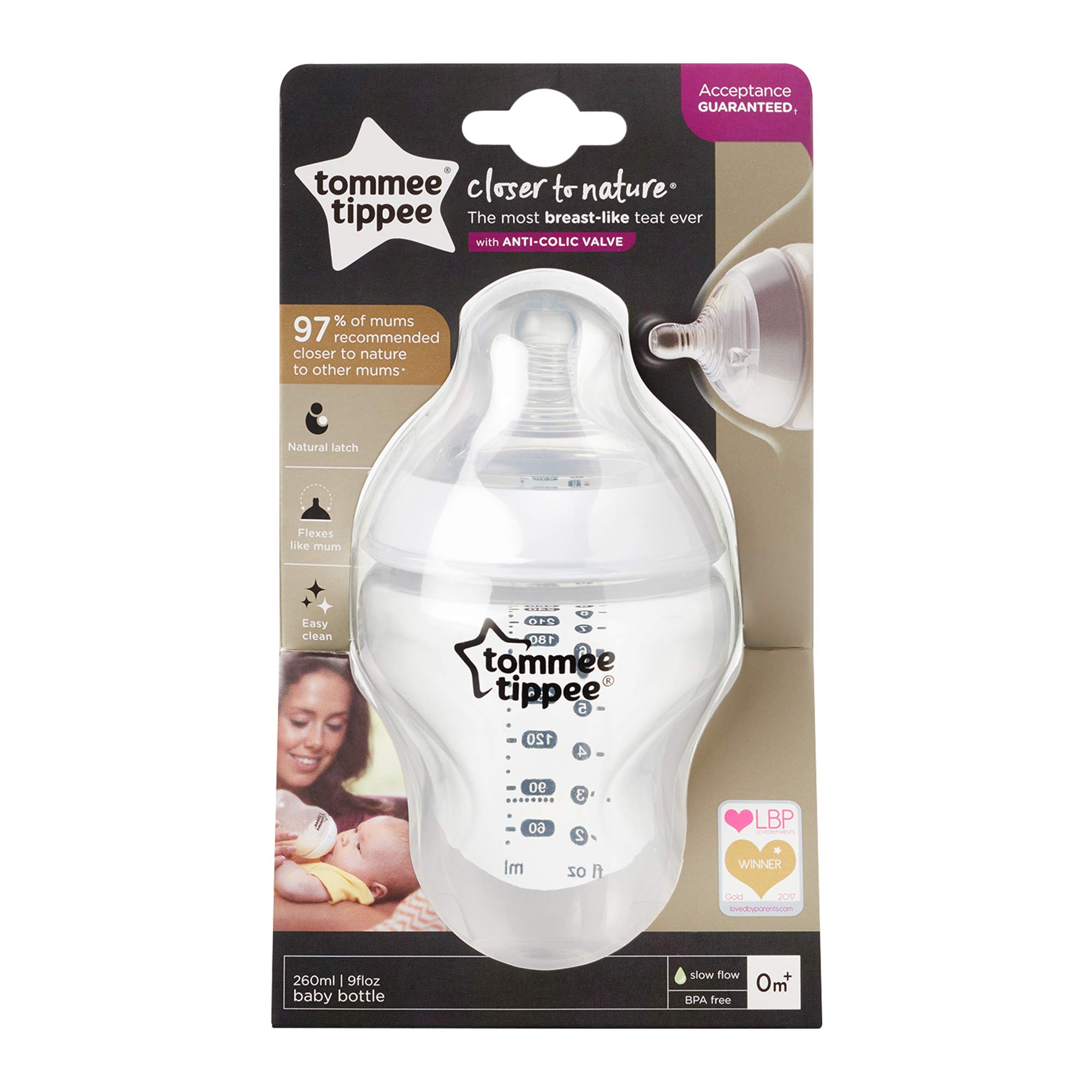 tommee-tippee-closer-to-nature-biberon-260-ml-flusso-lento image 2