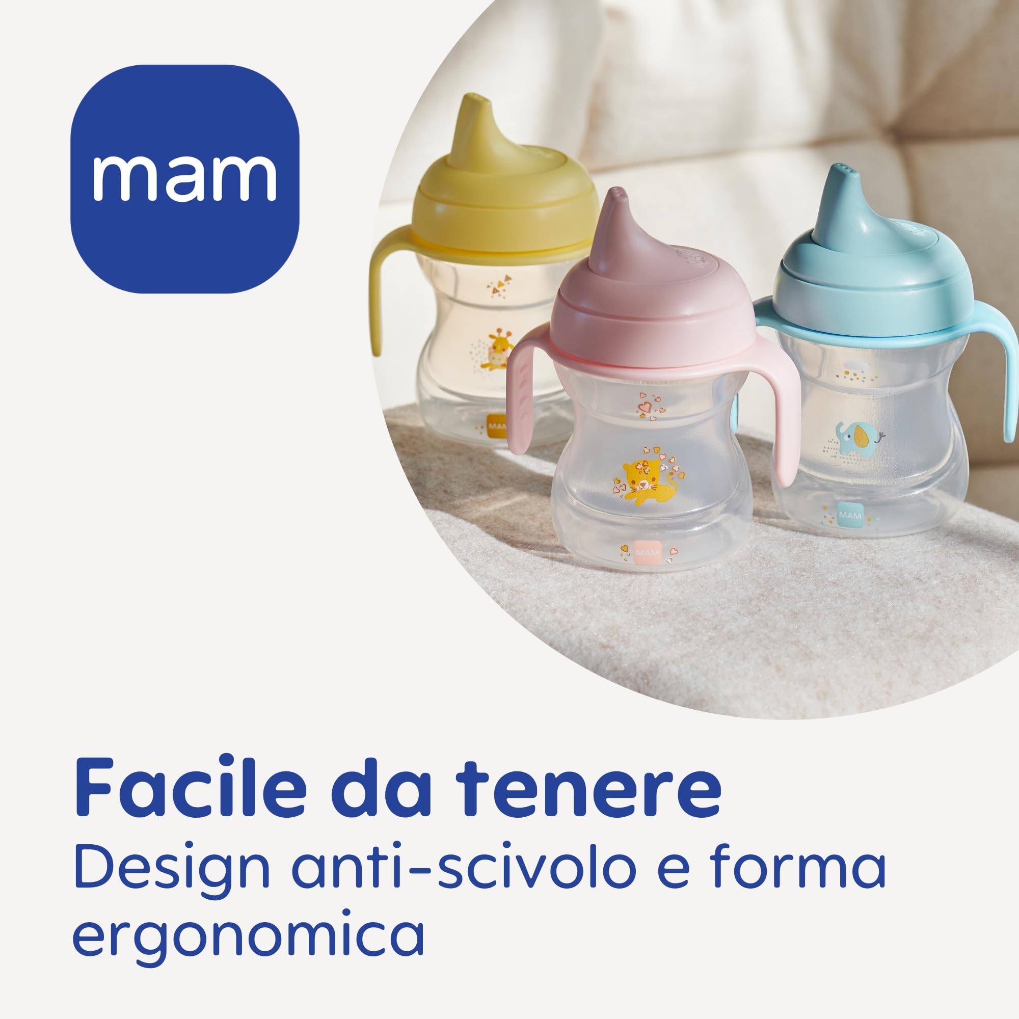 mam-learn-to-drink-cup-190-ml-tazza-con-beccuccio-6-mesi-azzurro image 3