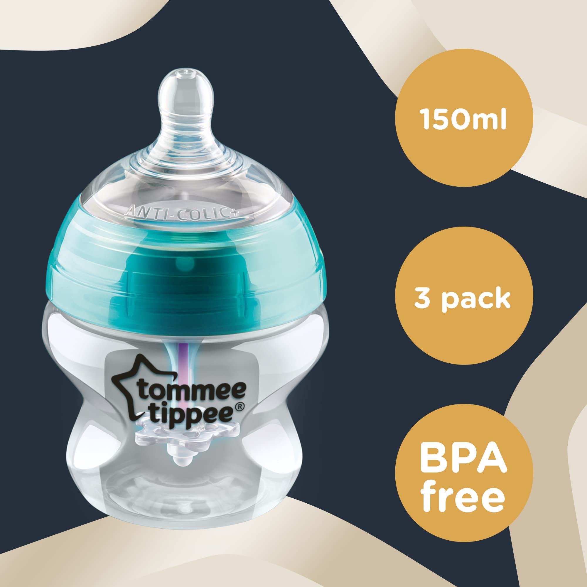 tommee-tippee-advanced-anti-colic-biberon-150-ml-flusso-lento-3-pz-neutro image 4