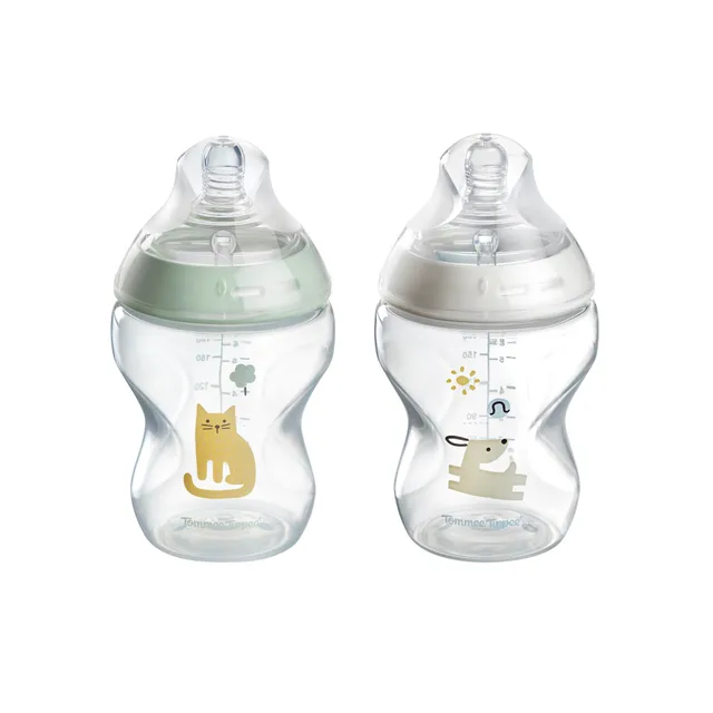 tommee-tippee-natural-start-biberon-260-ml-0m-flusso-lento-anti-colica-verde-e-b image 1