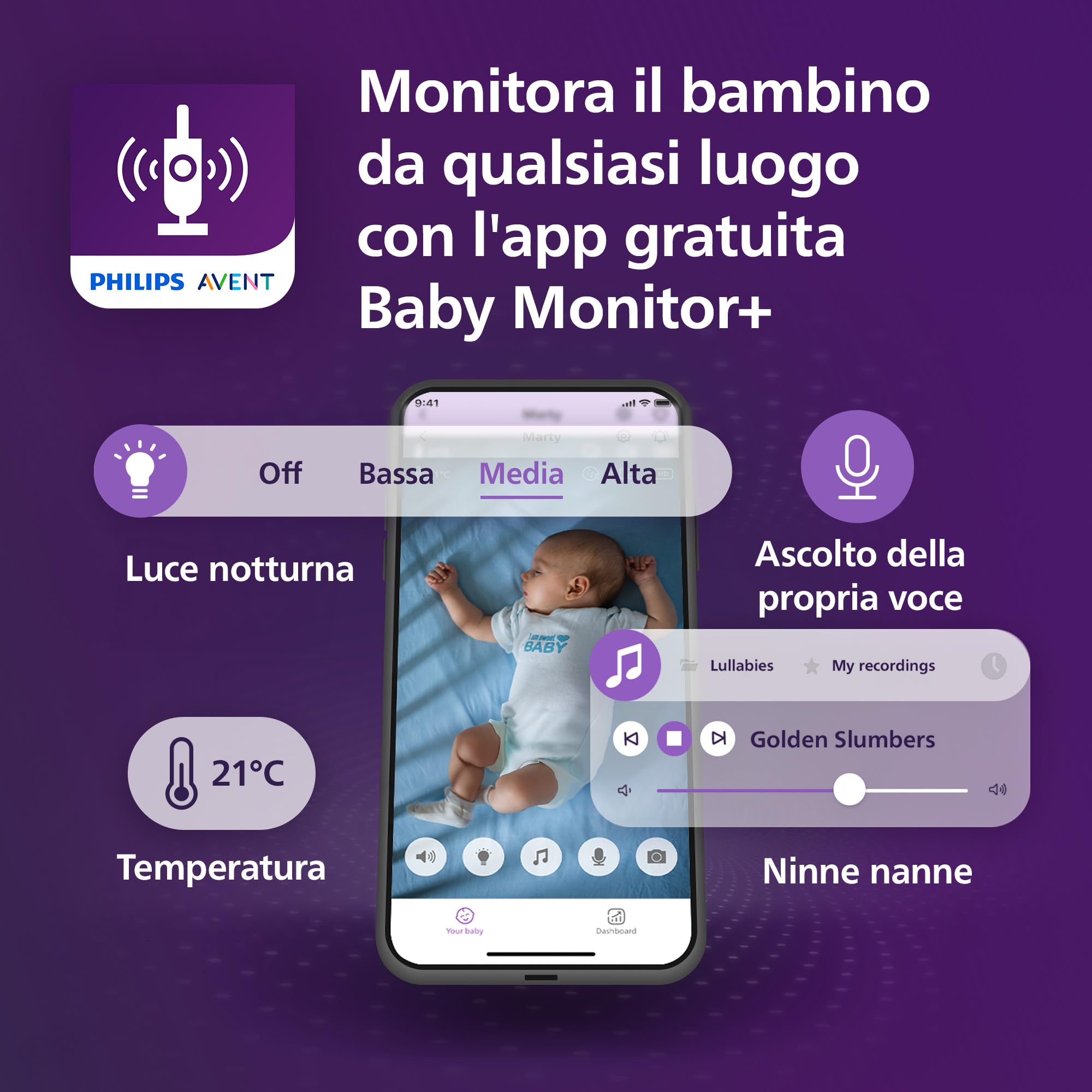 philips-avent-scd951-26-connected-baby-monitor-wi-fi-hd-con-visione-notturna image 5