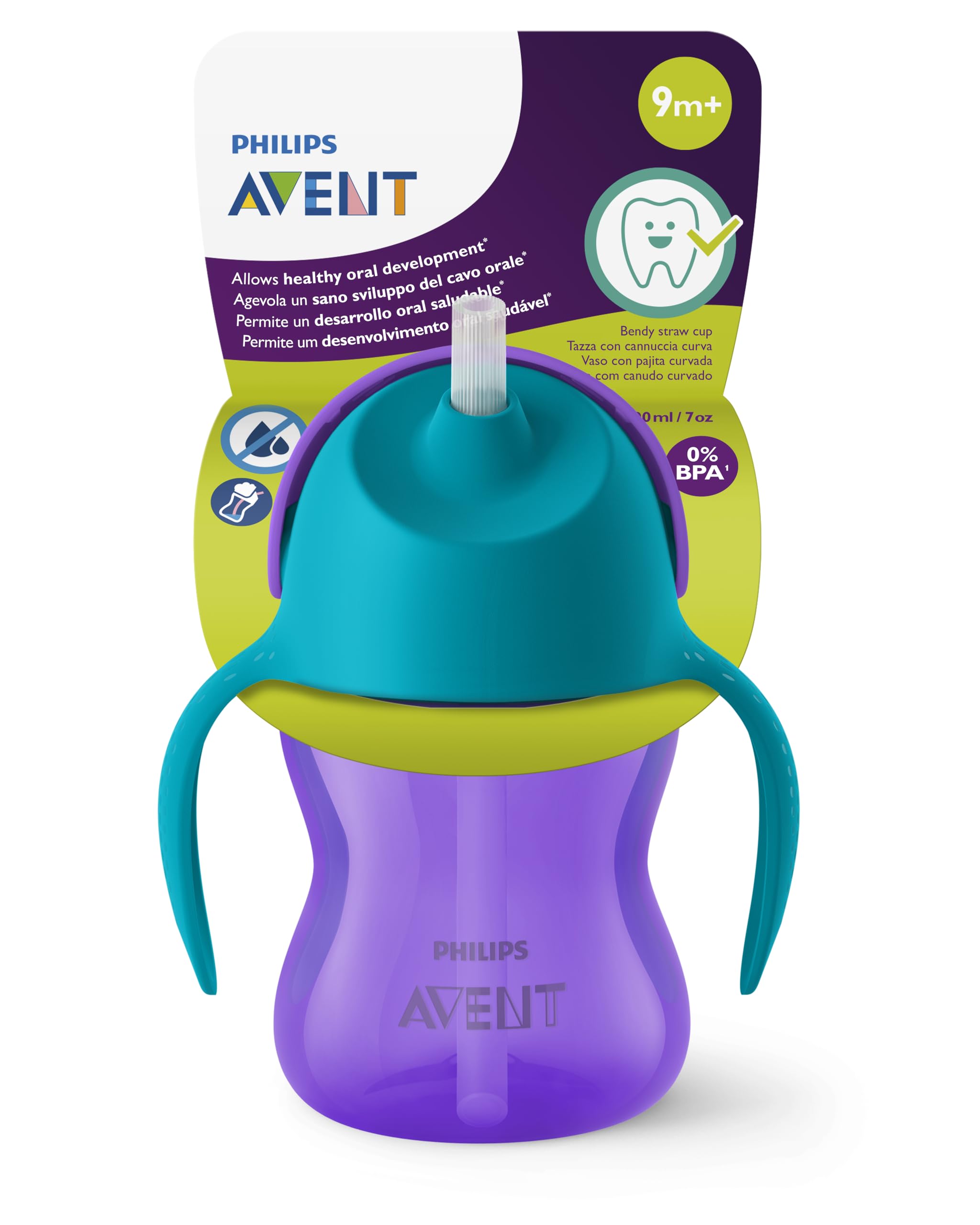 philips-avent-tazza-sippy-con-cannuccia-200-ml-viola-blu-scf796-02-senza-bpa image 1