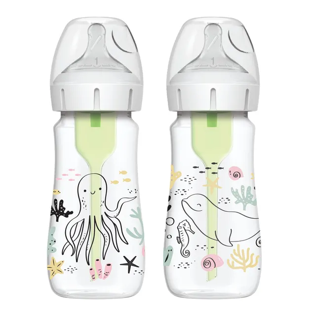 dr-brown-s-natural-flow-options-wide-neck-270-ml-2-biberon-anti-colica image 1