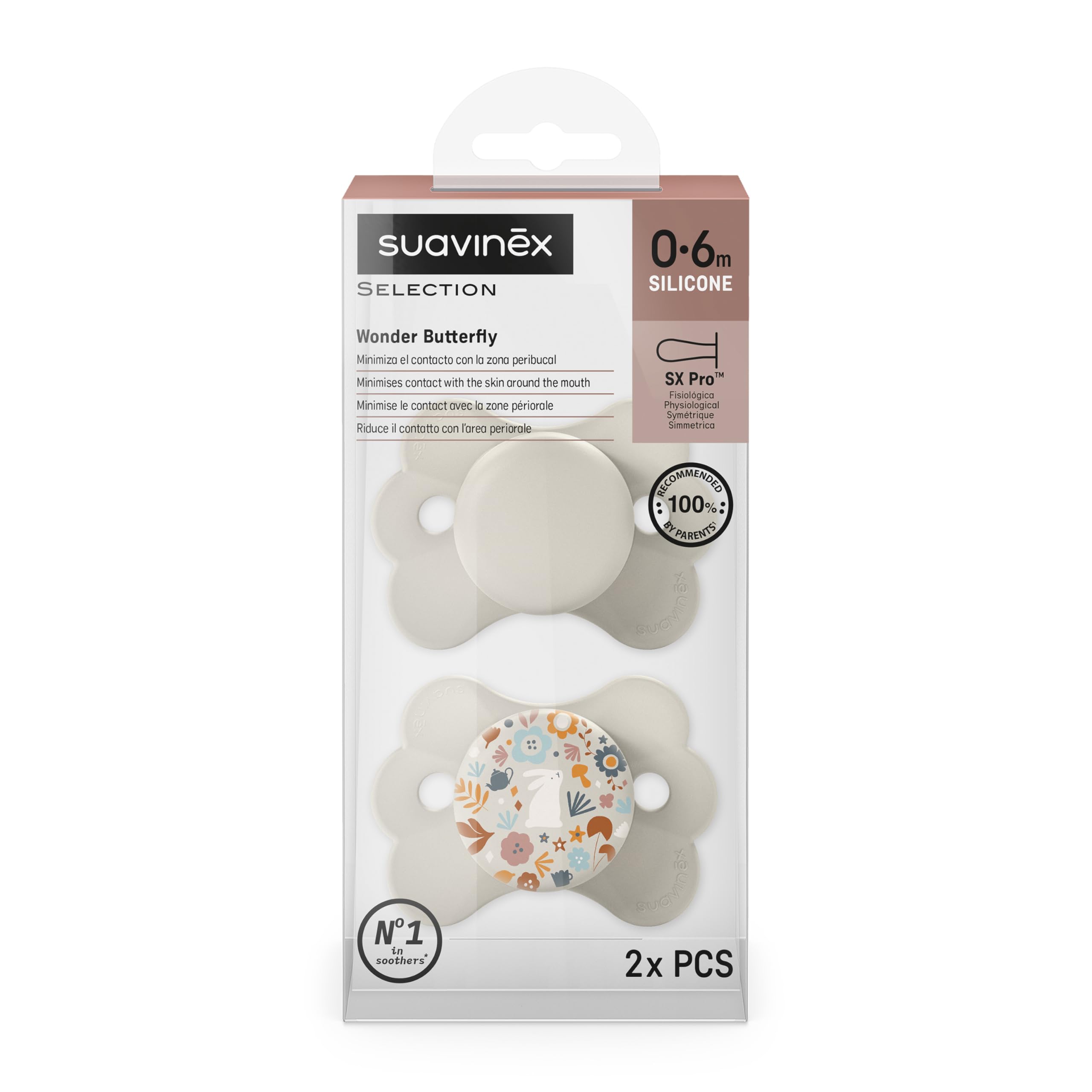 suavinex-wonderland-beige-ciuccio-fisiologico-sx-pro-silicone-0-6-mesi-confezion image 3