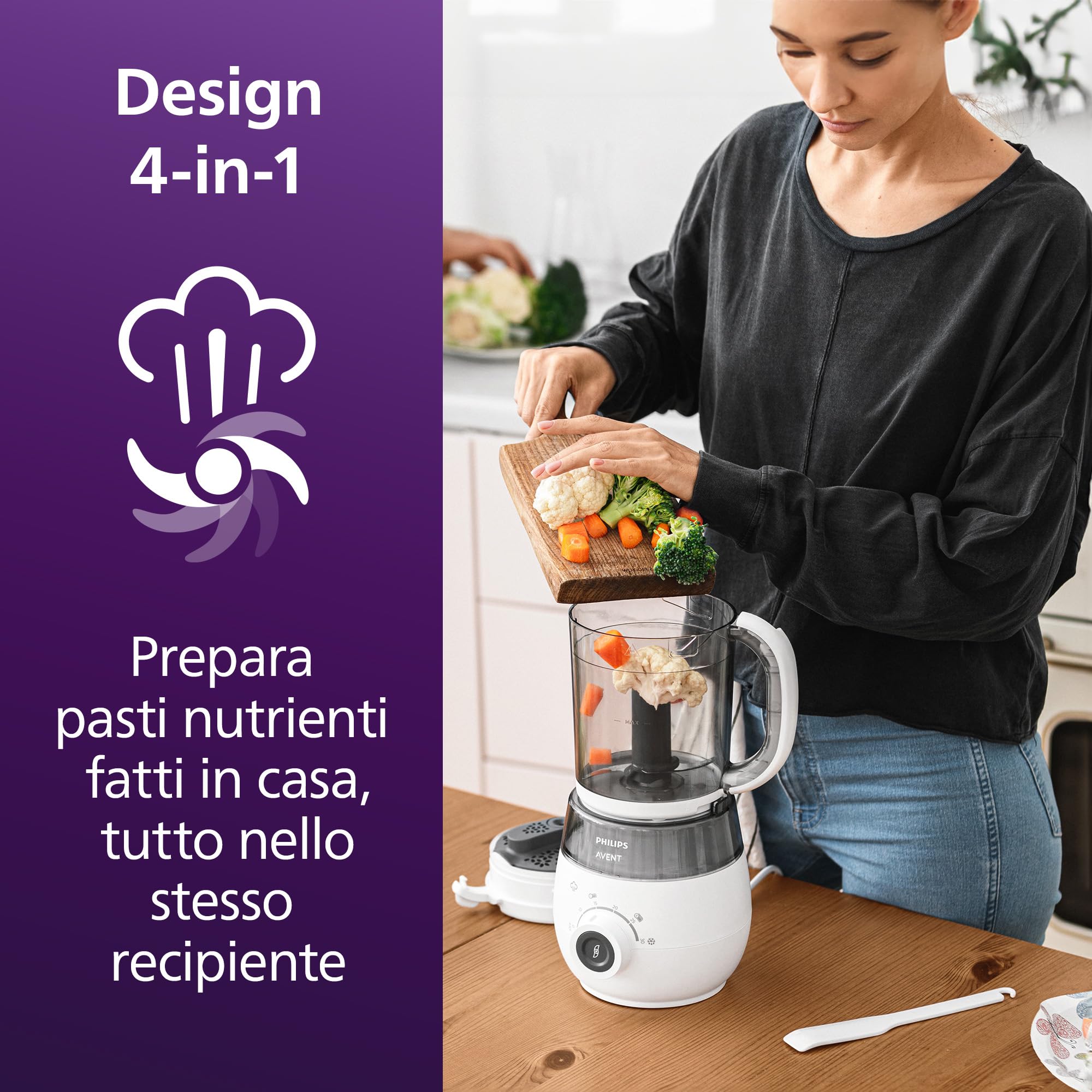 philips-avent-easypappa-4in1-steamer-blender-scf883-20-con-vasetti image 2