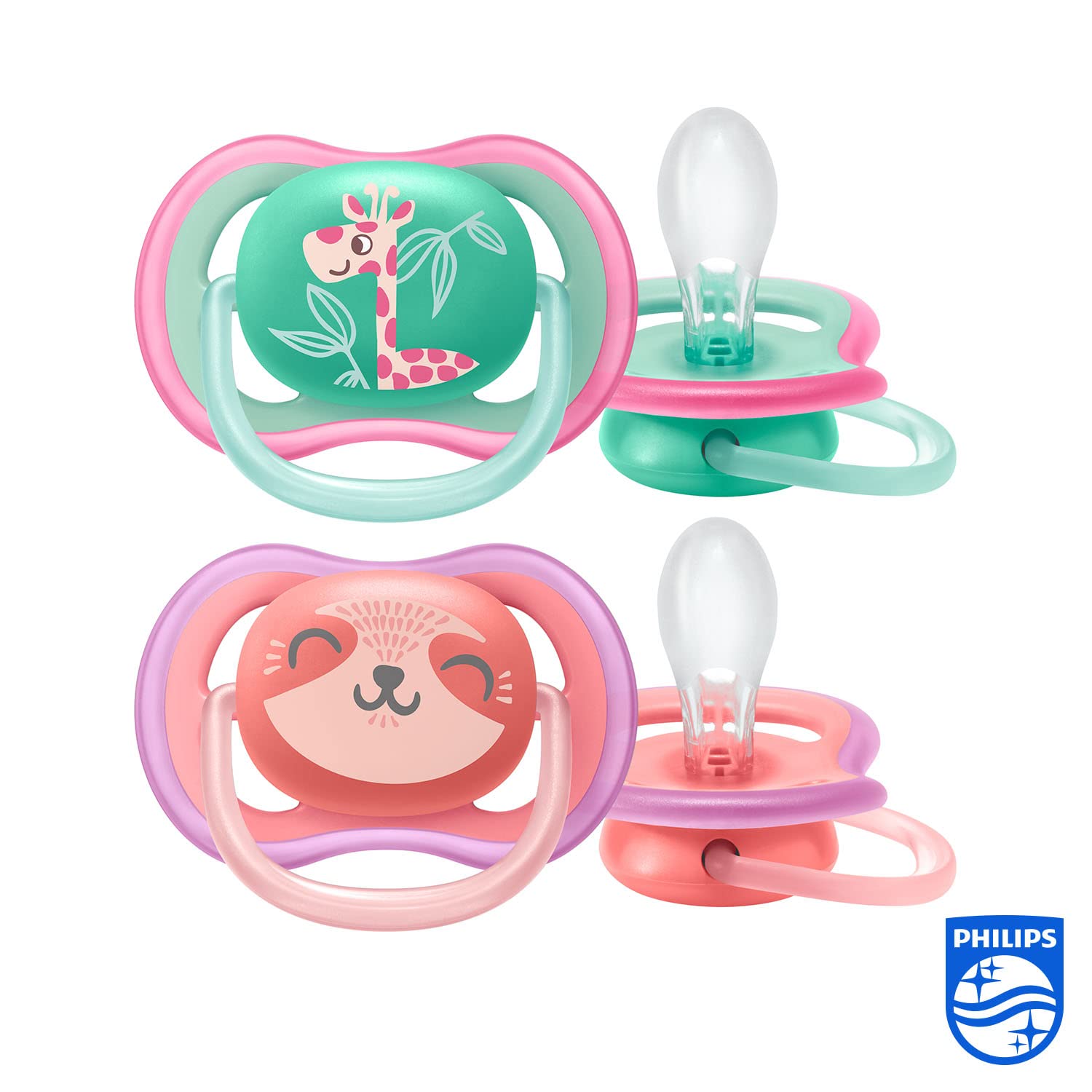 philips-avent-ultra-air-scf349-12-succhietti-18m-femmina-2-pezzi-verde-rosa image 2