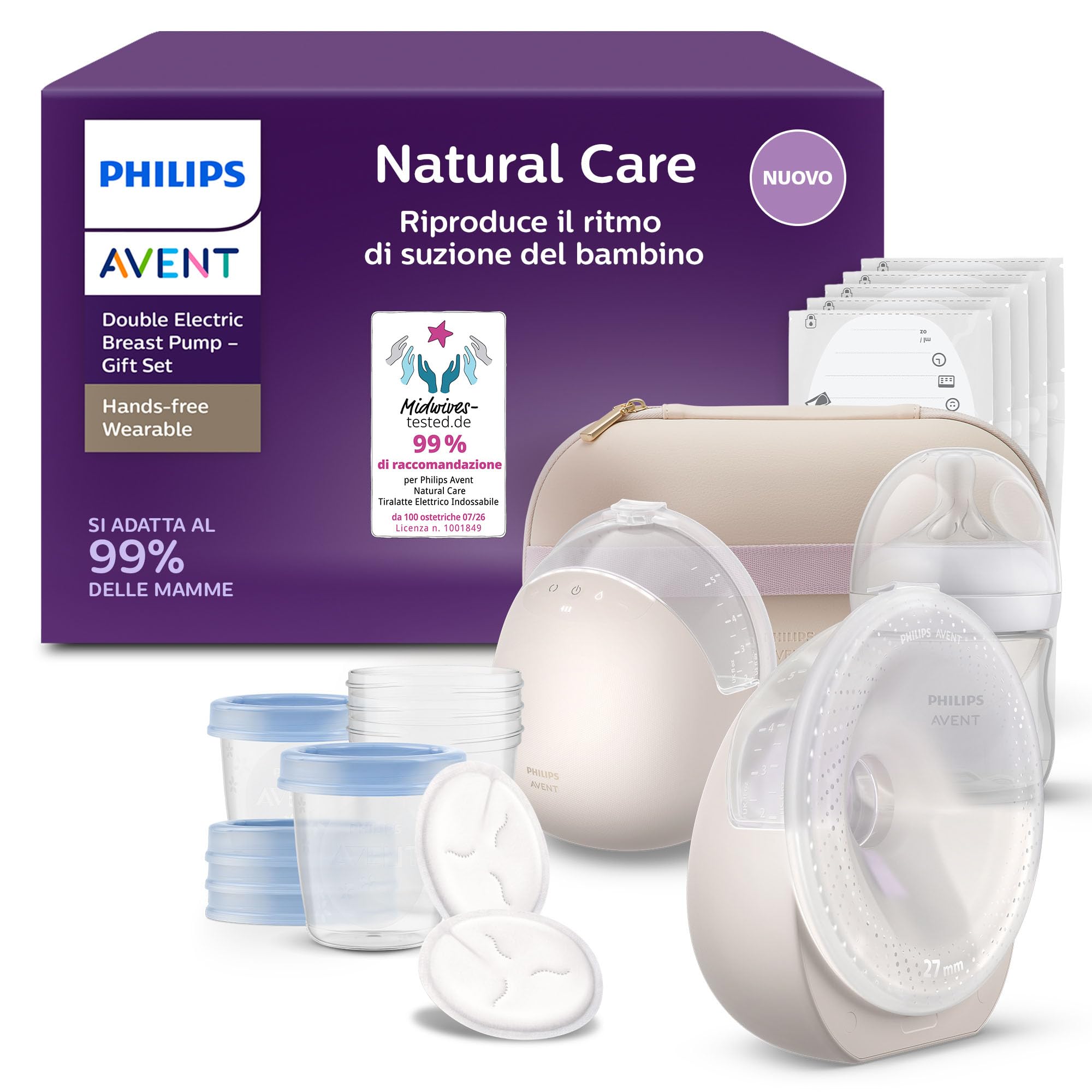 philips-avent-natural-care-scd596-21-tiralatte-elettrico-doppio-indossabile image 1