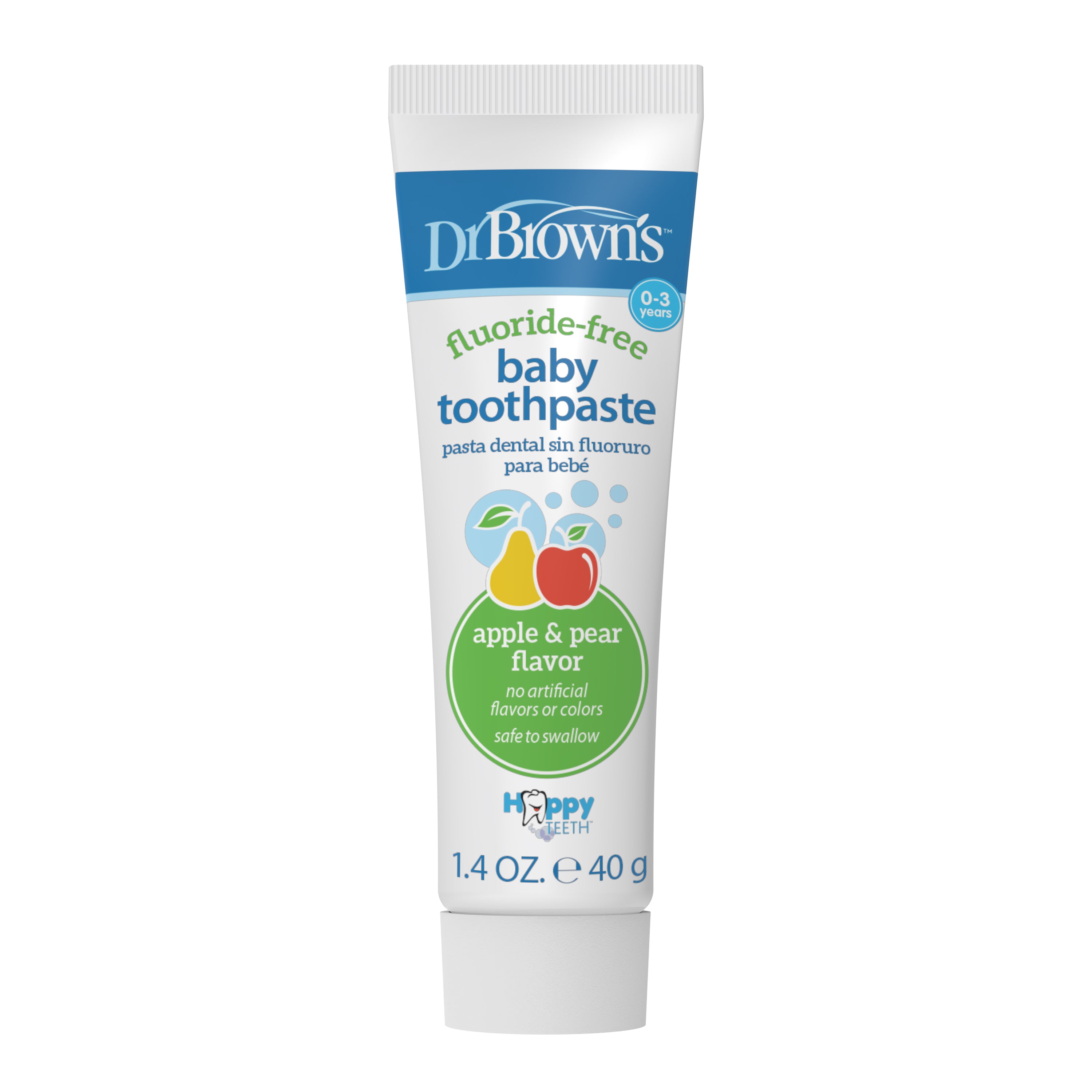 dr-brown-s-dentifricio-baby-senza-fluoro-mela-pera-40g-0-3-anni image 2