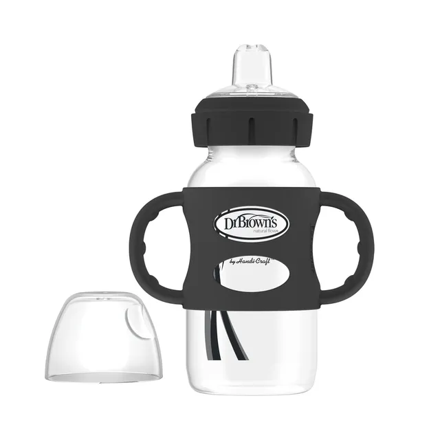 dr-brown-s-milestones-biberon-collo-largo-con-beccuccio-sippy-270-ml-e-manici image 1