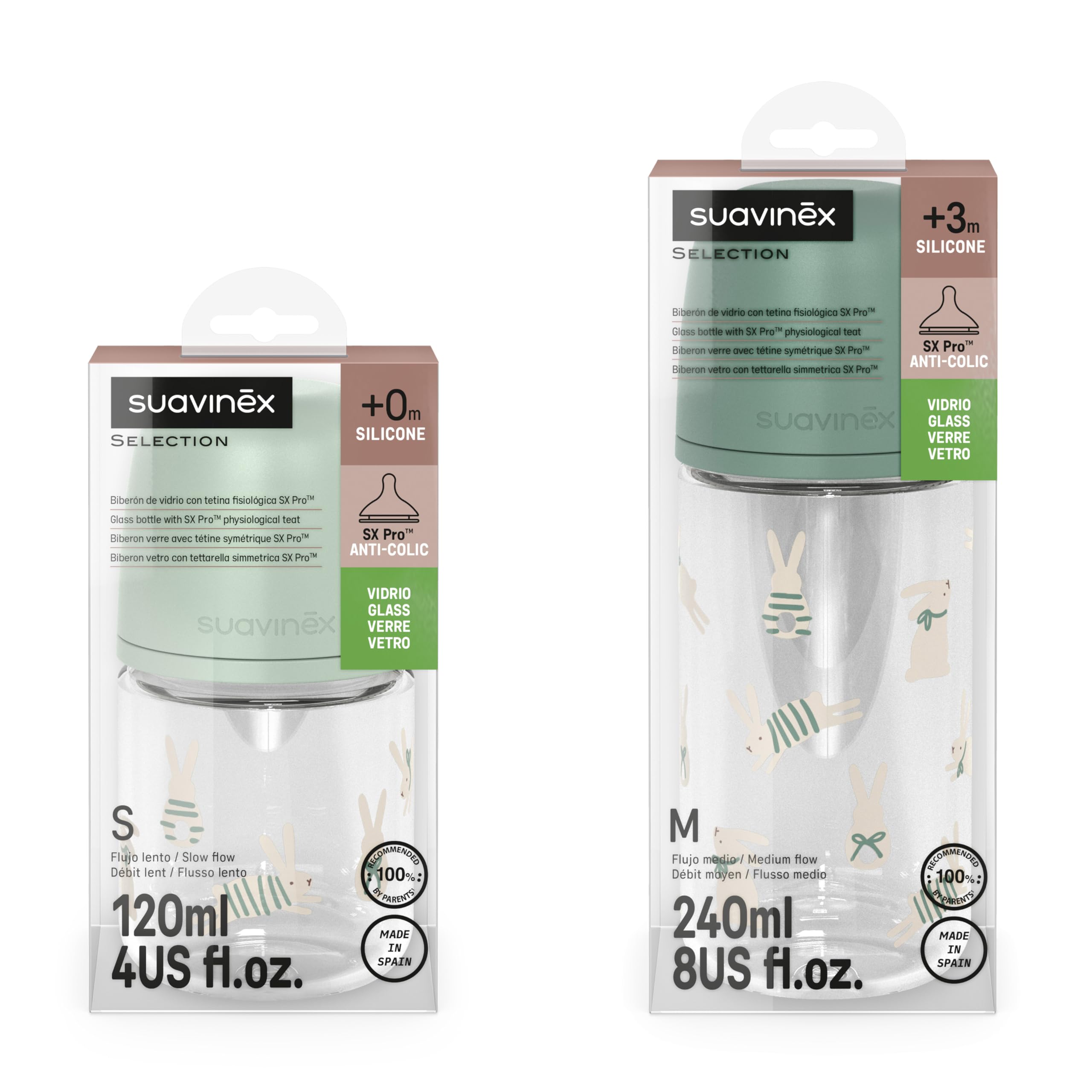 suavinex-sx-pro-set-2-biberon-vetro-120ml-240ml-verde-flusso-s-m-anticolica image 8