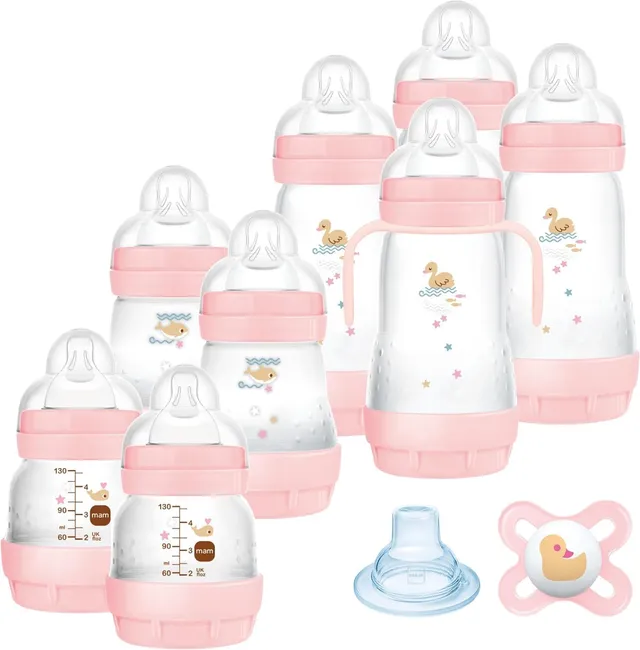 mam-easy-start-set-neonato-8-biberon-anticolica-rosa image 1