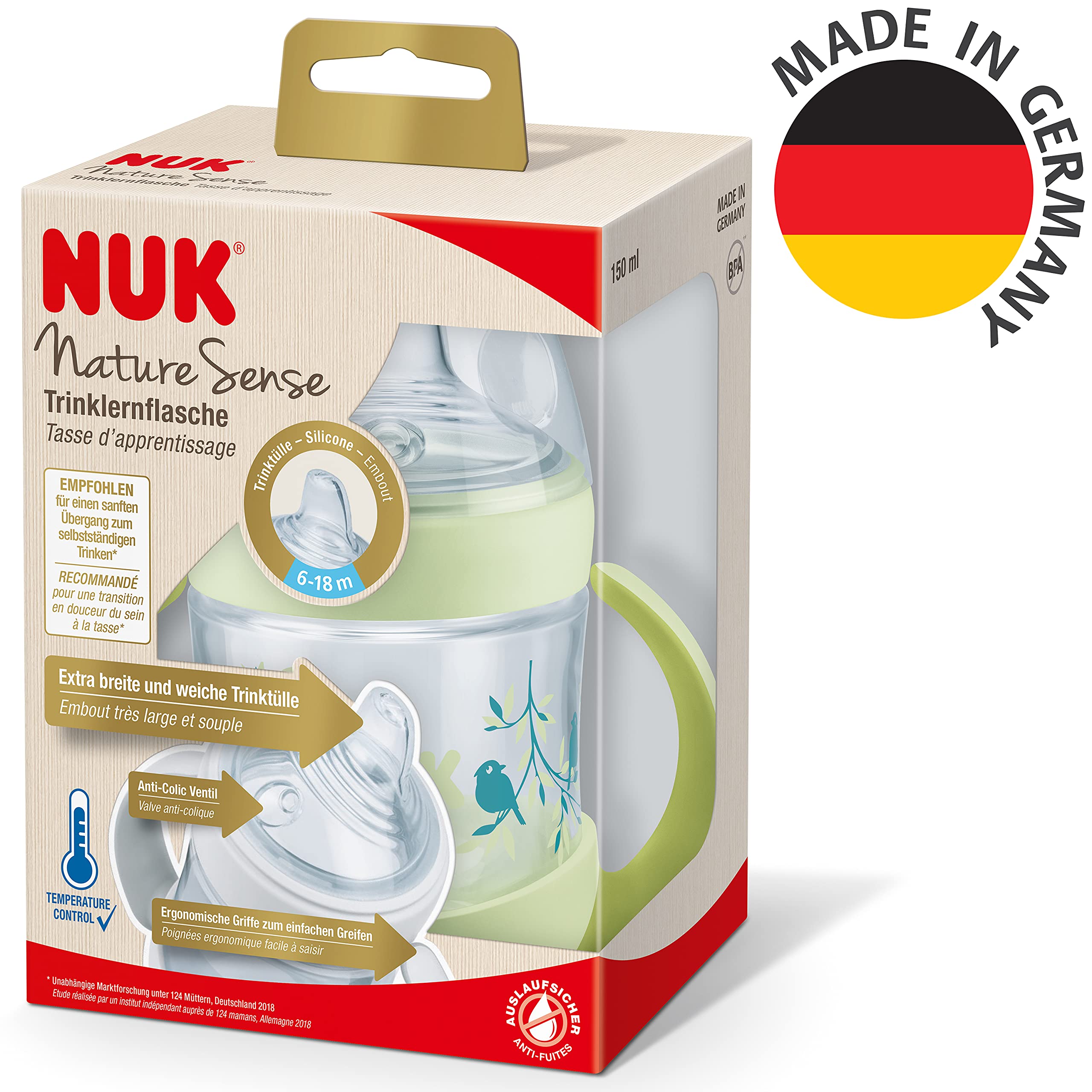nuk-nature-sense-biberon-0-6-mesi-150-ml-grigio image 7
