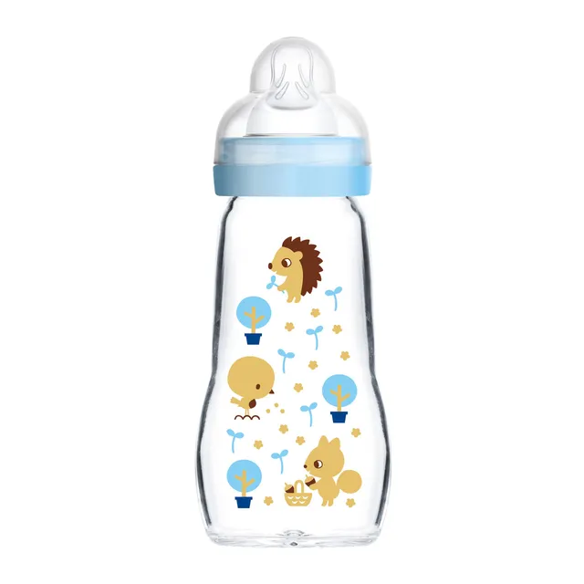 mam-feel-good-biberon-in-vetro-260-ml-tettarella-1-riccio-e-scoiattolo image 1