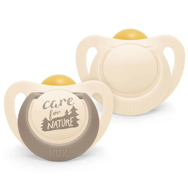 nuk-for-nature-succhietto-0-6-mesi-gomma-naturale-beige-2-pezzi image 1