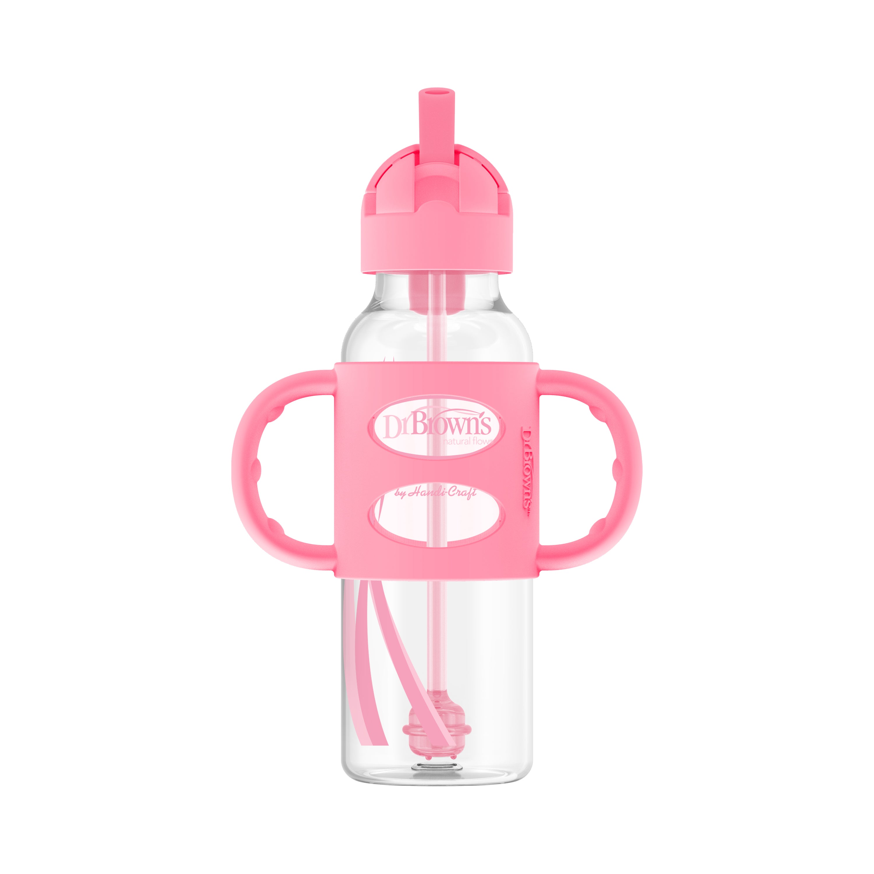 dr-brown-s-milestones-sippy-straw-bottle-250-ml-con-manici image 2