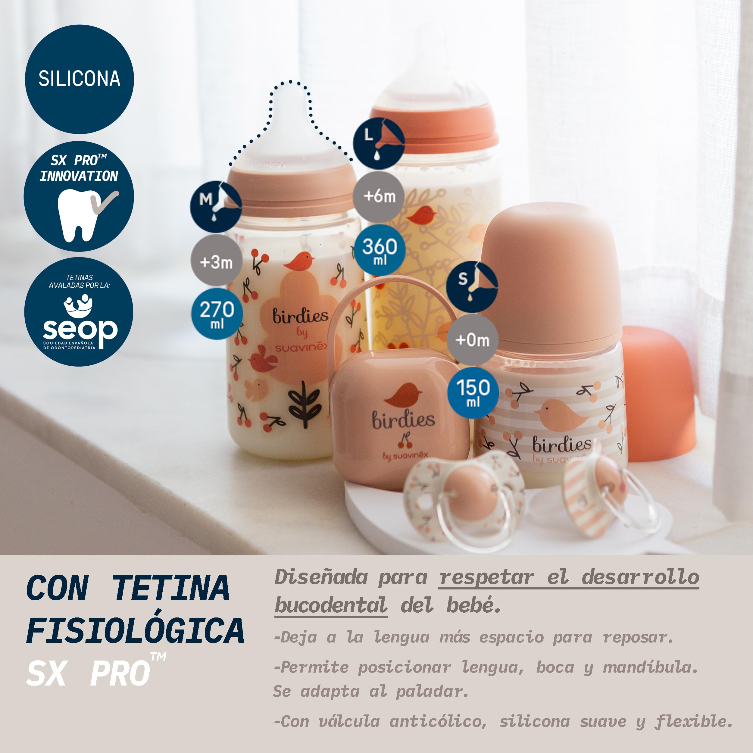 suavinex-birdies-wild-free-biberon-270-ml-sx-pro-3-mesi-rosa-2-pz image 4