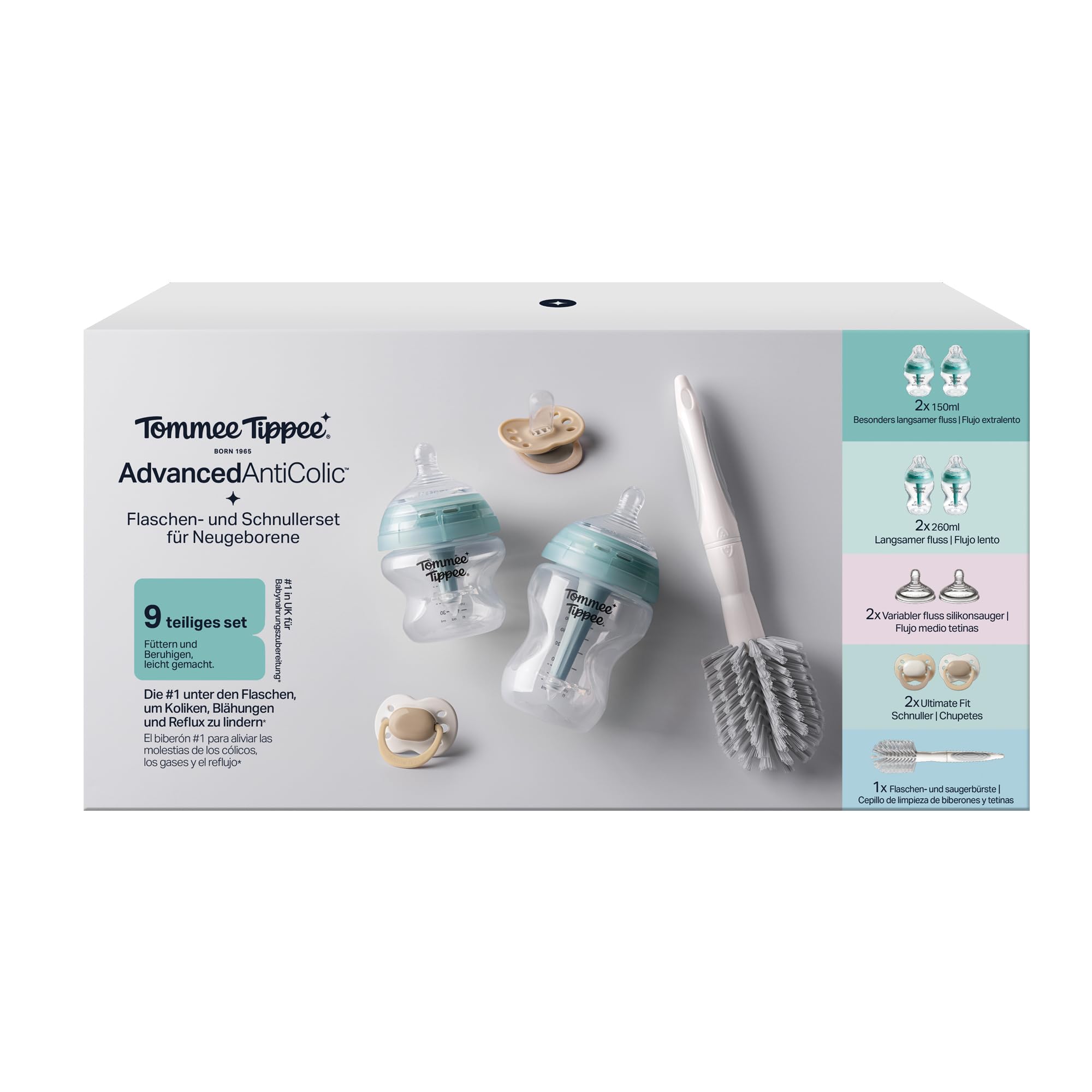 tommee-tippee-advanced-anti-colic-starter-set-biberon-150ml-260ml-con-cannuccia image 2