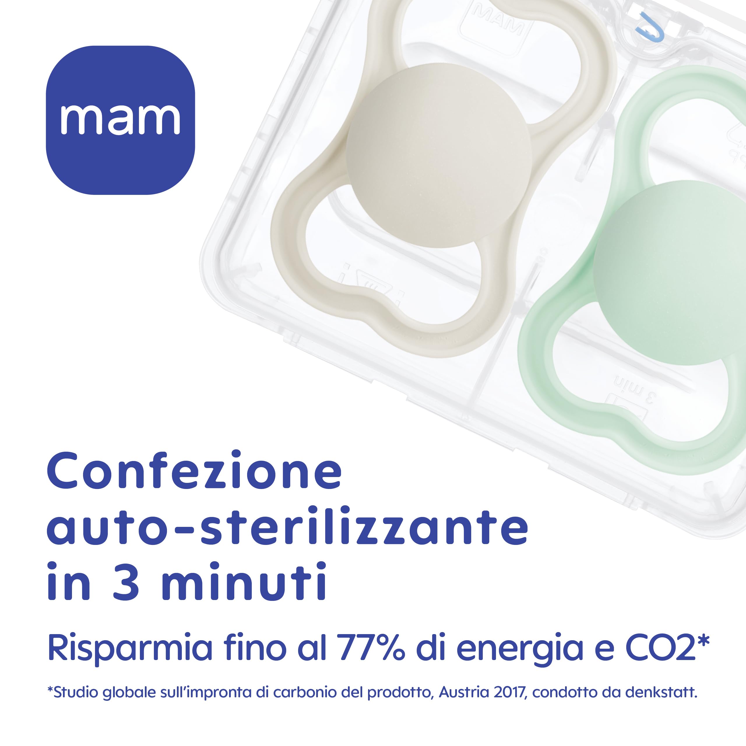 mam-supreme-16-mesi-ciuccio-silicone-skinsoft-con-custodia-celeste image 3