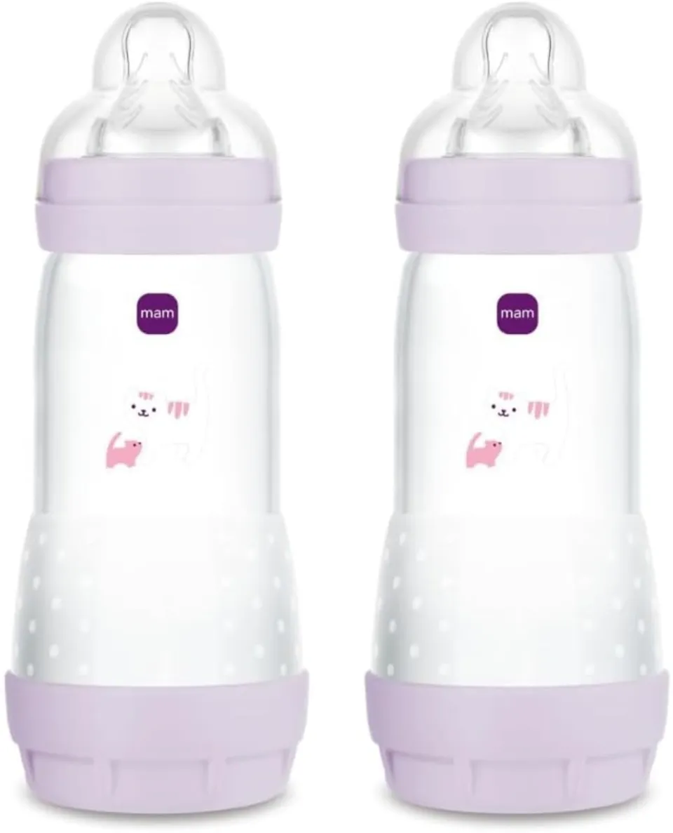 mam-easy-start-biberon-anticolica-320ml-rosa-4-mesi-set-2-pezzi image 1