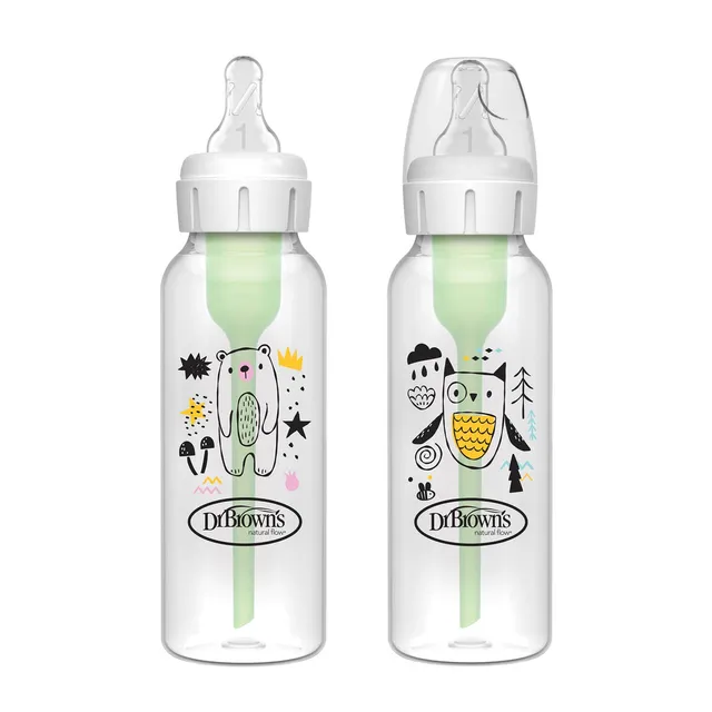 dr-brown-s-natural-flow-options-biberon-anticolica-stretto-2-pack-con-tettarella image 1