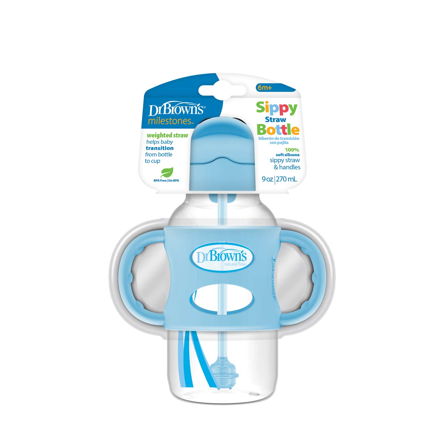 dr-brown-s-milestones-biberon-cannuccia-con-manici-270-ml image 2