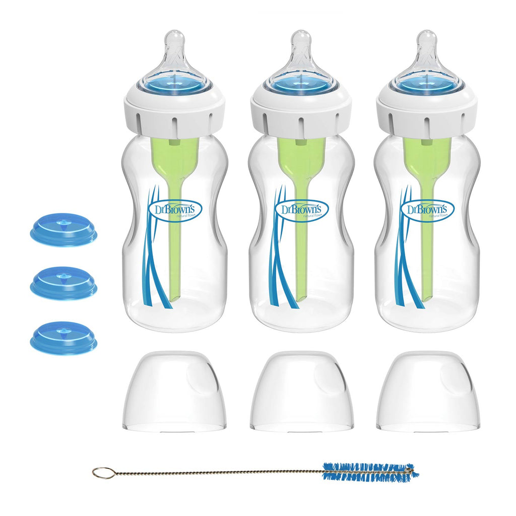 dr-brown-s-wide-neck-specialty-feeding-system-biberon-270-ml-livello-1-3-pezzi image 1