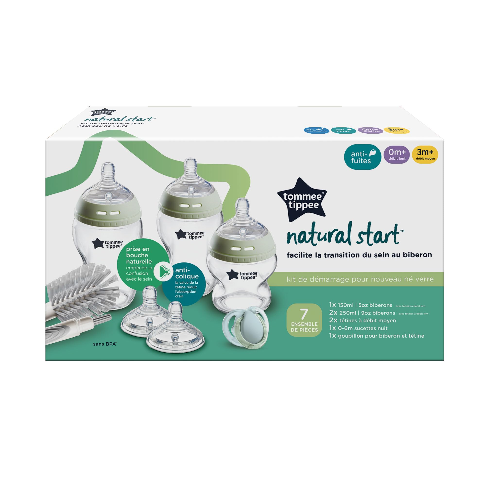 tommee-tippee-natural-start-set-starter-biberon-vetro-150-250-ml-anti-colica image 2
