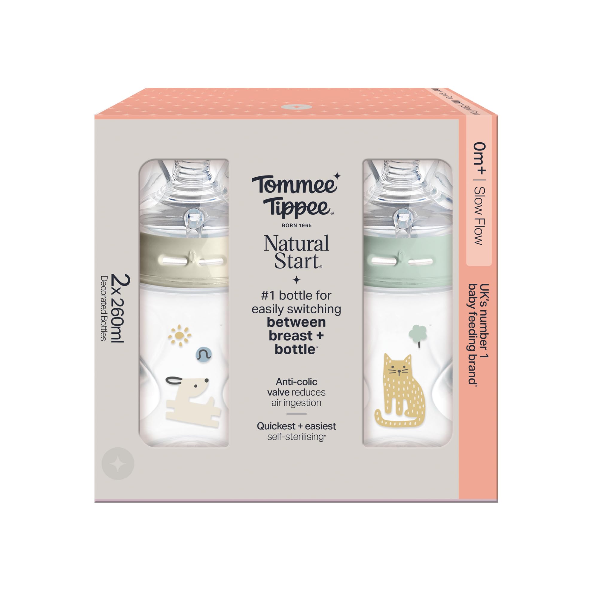 tommee-tippee-natural-start-biberon-260-ml-0m-flusso-lento-anti-colica-verde-e-b image 2